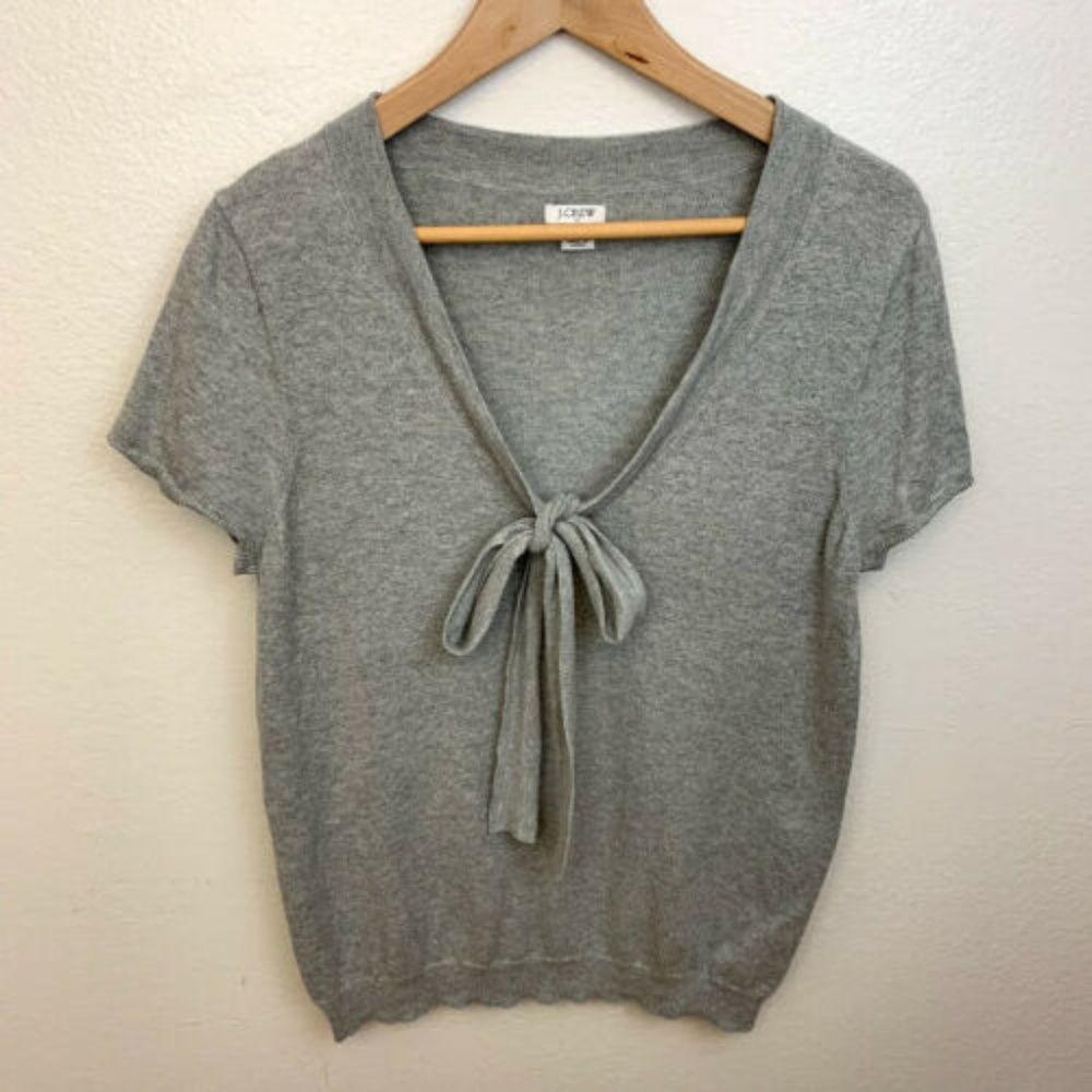 J. Crew Factory Bow-Front Sweater Short Sleeve